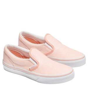 Vans off the wall Pink Glitter Moccasins size US juniors 6.5